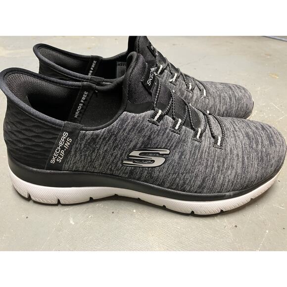 Skechers Tennis Shoes Woman’s Sz 7 Gray Slip-Ins Air Cooled Memory Foam Comfort - Picture 5 of 10